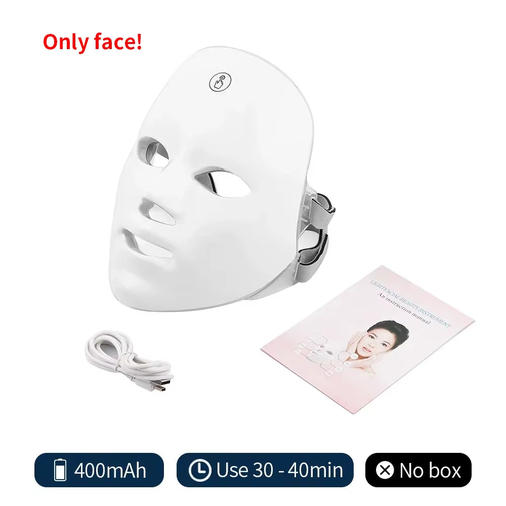 Wireless LED Mask 7 Color LED Face Mask Photon Skin Firming anti Aging Rejuvenation Beauty Mask Machine