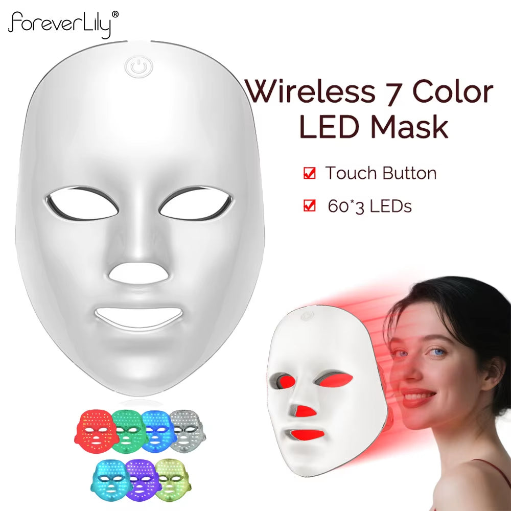 Wireless LED Mask 7 Color LED Face Mask Photon Skin Firming anti Aging Rejuvenation Beauty Mask Machine